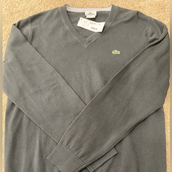 Lacoste Men's Charcoal V-Neck Sweater